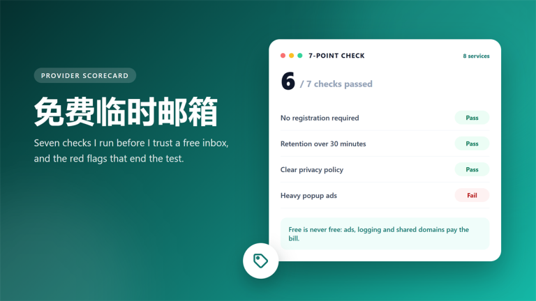 免费临时邮箱的 7 项挑选标准与评分卡